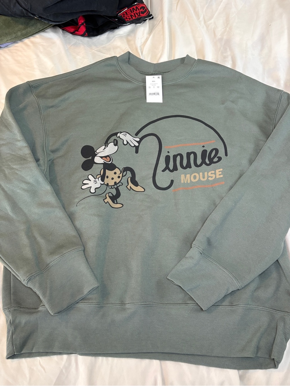 Disney XXL Minnie Mouse Crewneck Retro Agave Green Sweatshirt